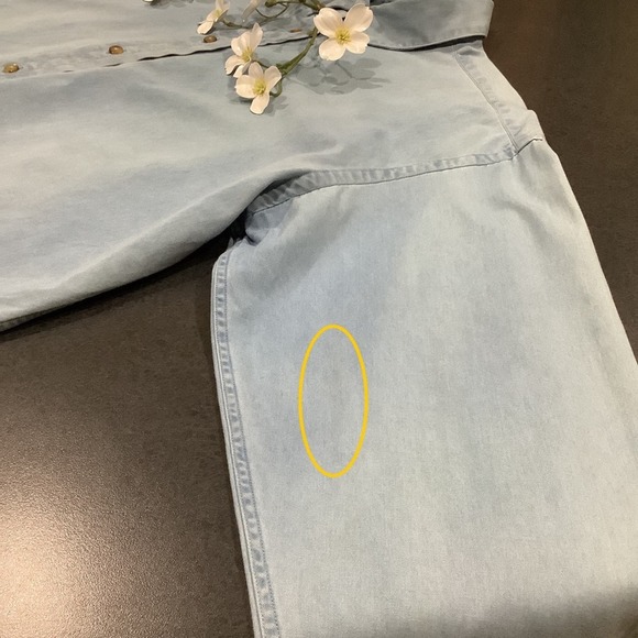 MacCluer Chambray Button Down Shirt 100% Cotton Faded Ombré Light Blue Denim - Picture 16 of 16